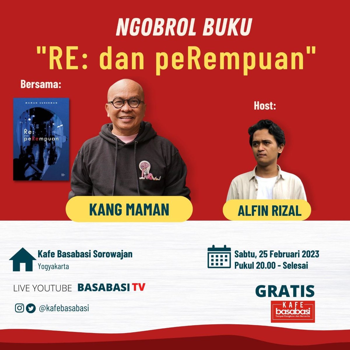 KAFEbasabasi's tweet photo. Hari ini banget, Sobat... Inget ya di #kafebasabasisorowajanbaru https://t.co/pa6lMqtWyi