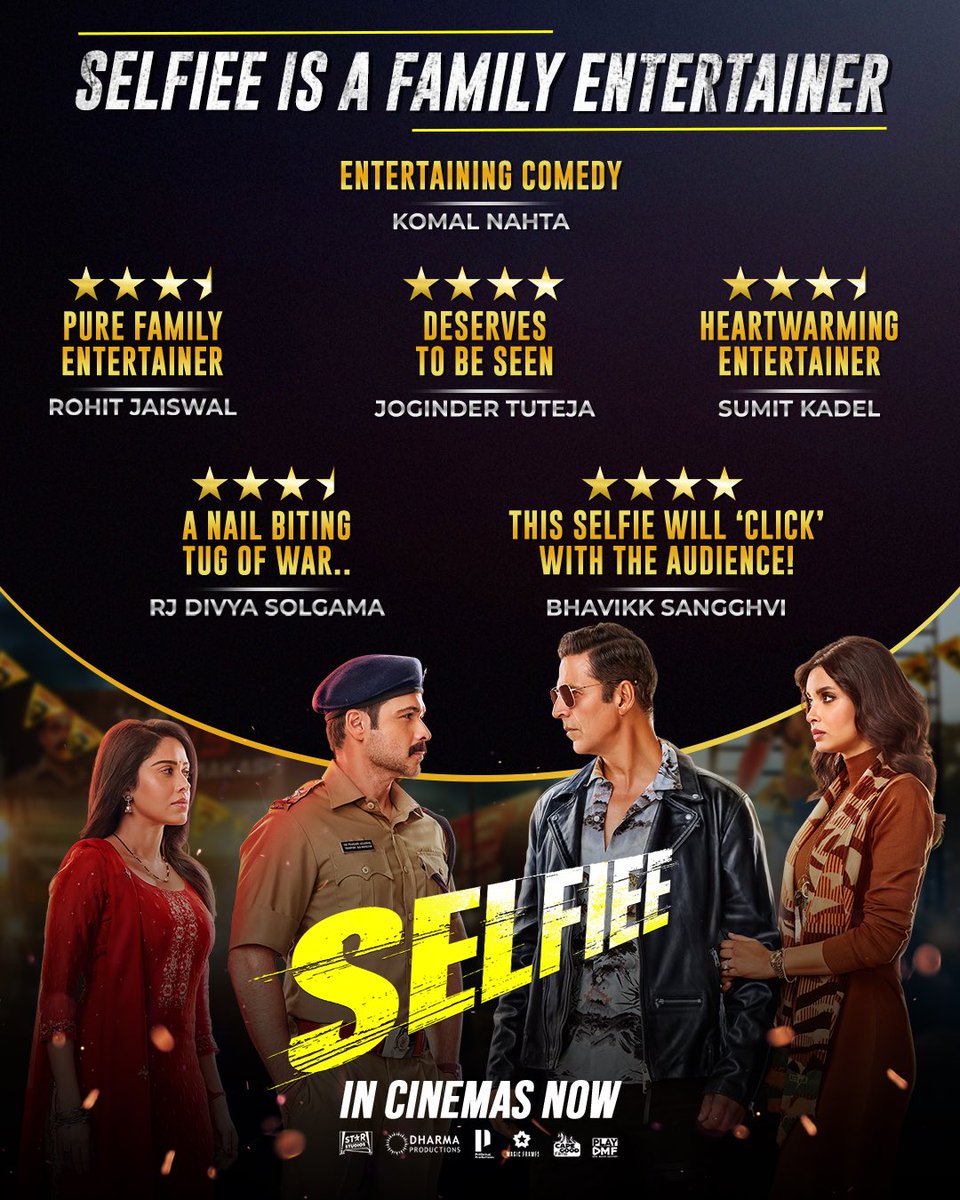 hindiflixbuzz's tweet photo. Experience a delightful family movie - SELFIEE! Get ready to have some fun and make unforgettable memories. Book your tickets today!

#Selfiee in cinemas now!

#akshaykumar #emraanhashmi #Nushrratt #DianaPenty #KaranJohar #apoorvamehta #HindiFlix #Flixbuzz #HindiFlixbuzz https://t.co/cvDjzeoAto