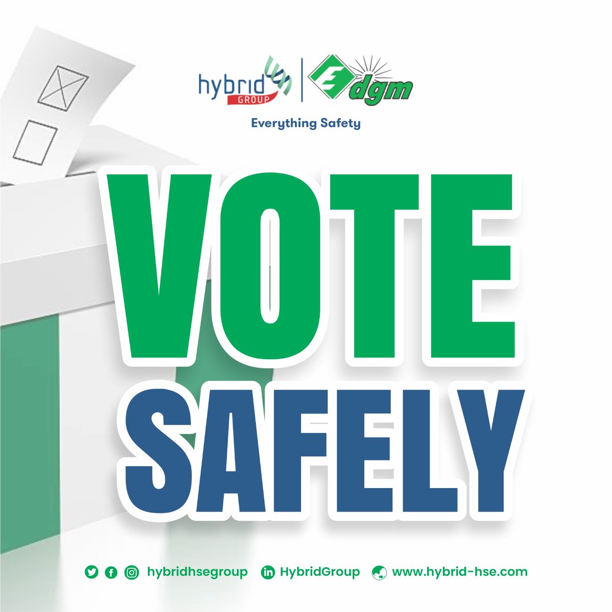 hybridhsegroup's tweet photo. It's Election Day!
Remember, voting is a civic duty and a right that should be exercised by every eligible citizen. Every vote counts, so make sure to cast yours today. 

Vote Safely!
#electionday #votesafely #votenotfight #NigeriaDecides #NigeriaDecides2023 #NigeriaElections2023 https://t.co/Z41dcMk789