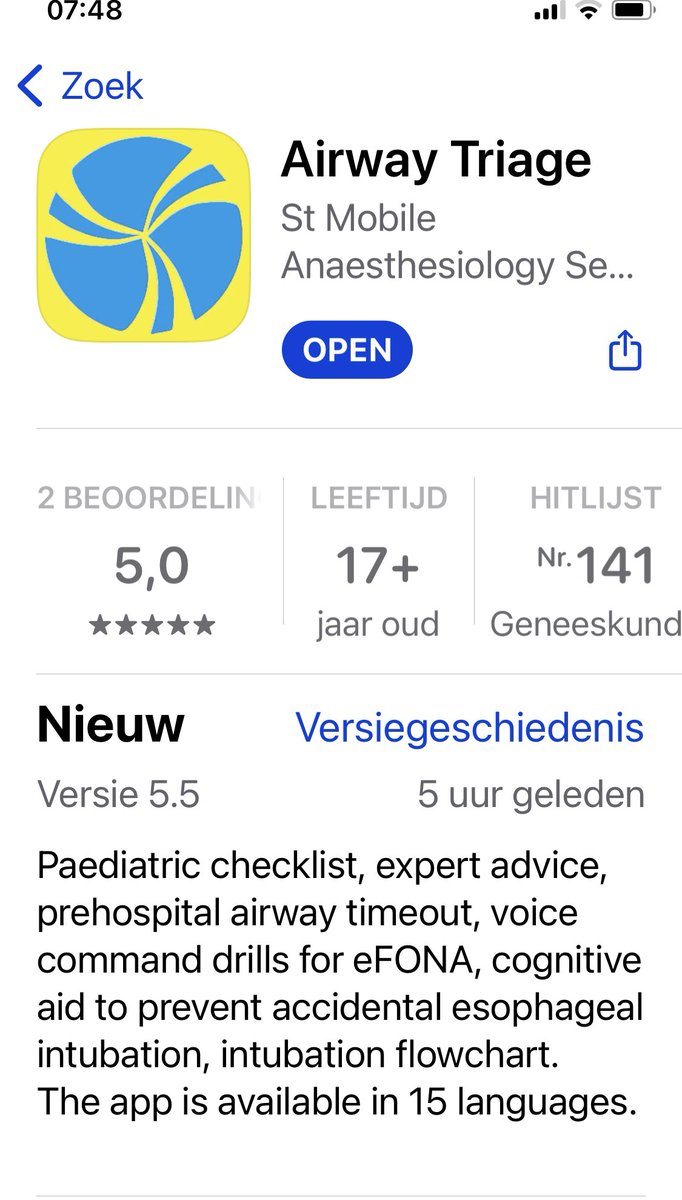 AirwayMxAcademy's tweet photo. Good news, @AirwayTriageApp free update available now in Apple and Android app stores. Many new features. Update your app now. Cognitive aids, voice commands, paediatric checklist, expert advice. @doctimcook @NaveenEipe @bobfunn @jducanto @airwayGladiator @JSweenen @alexffuchs https://t.co/ZqDcNhMBeW