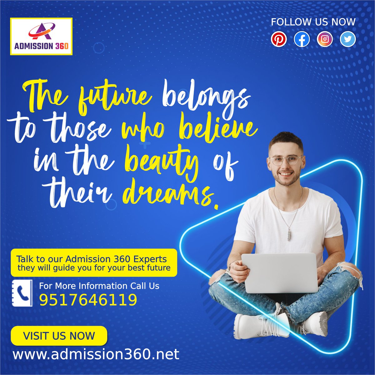360_admission's tweet photo. The future belongs to those who believe in the beauty of their #dreams.
Talk to our #Admission360 experts they will guide you for your best #future.
☎️ 95176 46119
Visit our website for more information : https://t.co/ckcghvswYG
#admission2023 #Education #MBA #mbbs #MDMS https://t.co/jgsBBrdHpX