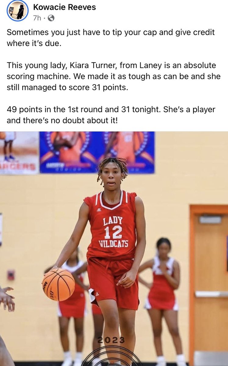 23 <a href="/KiaraTurner1212/">Kiara Turner</a> season ends against #1 Central Macon. She put up big numbers in the state playoffs w/ all defensive efforts focused on her. A pure scorer. 
<a href="/Coachsearp/">Shavon Earp</a> <a href="/The_CoachShoe/">DeCole Robertson</a> <a href="/CoachDSchirm/">Deandra Schirmer</a> <a href="/LadyAggiesHC/">Tarrell Robinson</a> <a href="/Japage66/">Jodi Page</a> <a href="/naflores22/">Nikki Flores</a> <a href="/Coach_Trav/">Coach Travis</a> <a href="/CoachTFulton/">Taylor Fulton</a> @CoachNWoods