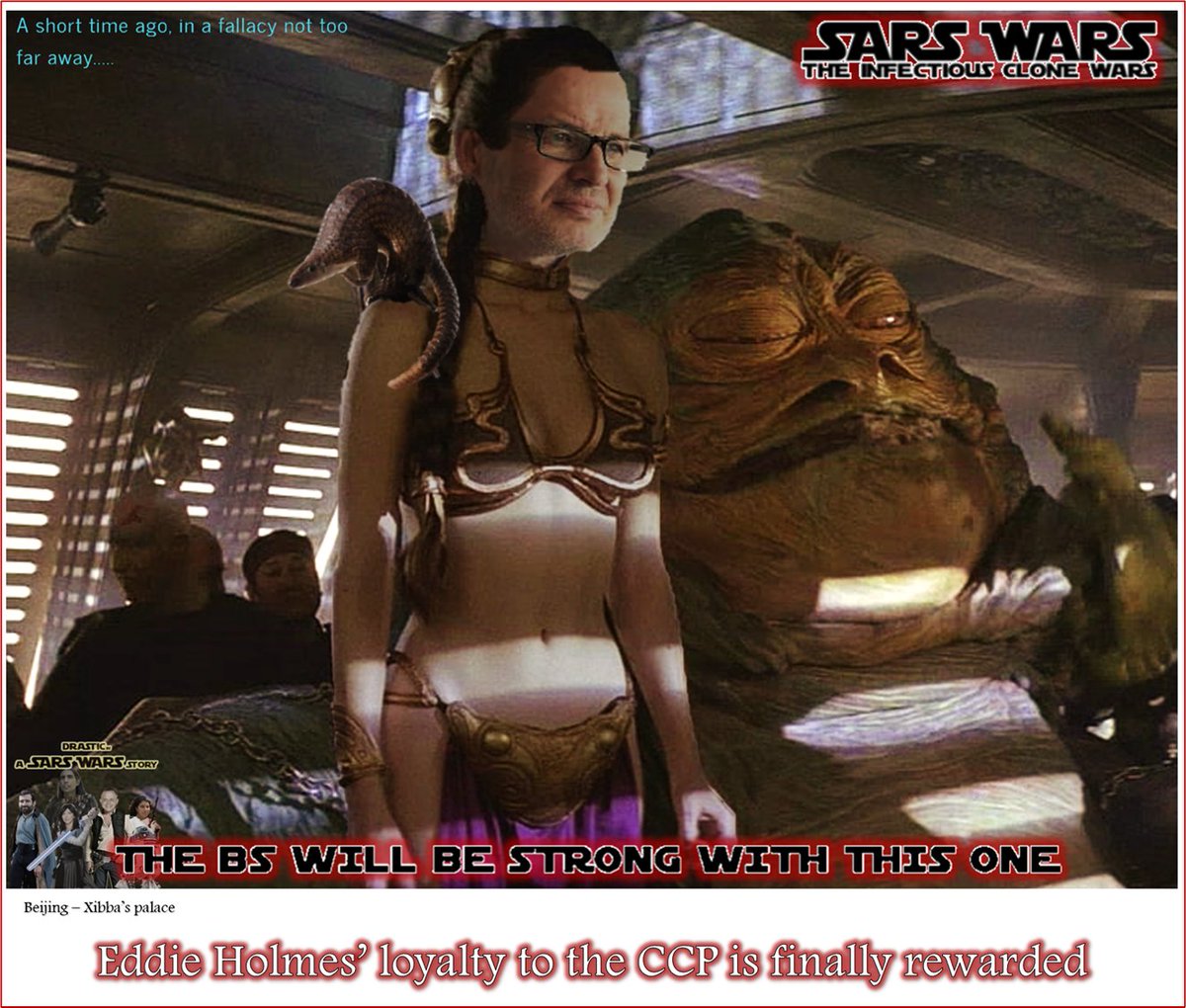 CharlesRixey's tweet photo. A short time ago
in a fallacy not far away
As the Excess Death Star nears completion, Eddie Holmes enjoys the trappings of power-his reward for outstanding achievements in fictional origin narratives for HlV, Ebola & SARS-CoV-2
#SARSWARS
@Jikkyleaks @Fynnderella1 @SomeB1tchIKnow https://t.co/yJR4aSSElz