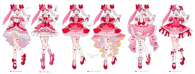 恋星いちごちゃん(@ loveberry115 )の全身と、デザインを担当した際に提出したデザイン・ポーズラフ計3枚、折角なので載せておきます電脳世界でしばらくお休みしてしまう娘ちゃん、また元気でお会いできますように! 