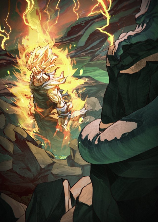 warrickwong's tweet photo. Kakarot Brushwork https://t.co/4o5Vp2DXe8