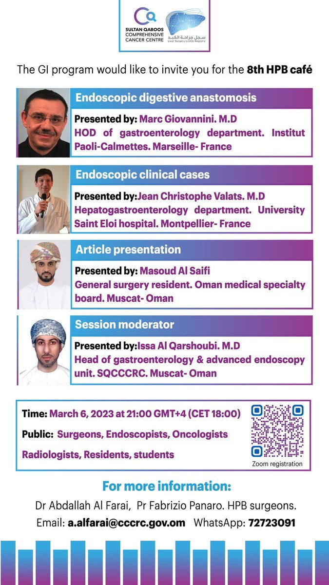 HBP café #8️⃣is coming on 6 March 🗓️
Videos 🎬 & discussion in the field of interventional endoscopy  

Registration📒
us06web.zoom.us/meeting/regist… 

To view previous HPB café sessions:
youtube.com/@sqcccrc2930/v… 

@sqcccrc 
@IHPBA 
@lachbt 
@ProfPanaro