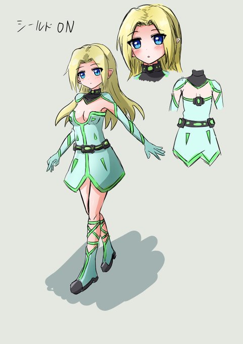 シールドと本体HPの二重ゲージみたいなシステムにするかもしれないのでイヴちゃんの服をそれっぽくしました。シールドがない状態はダメージを受けたり拘束されたりします。 