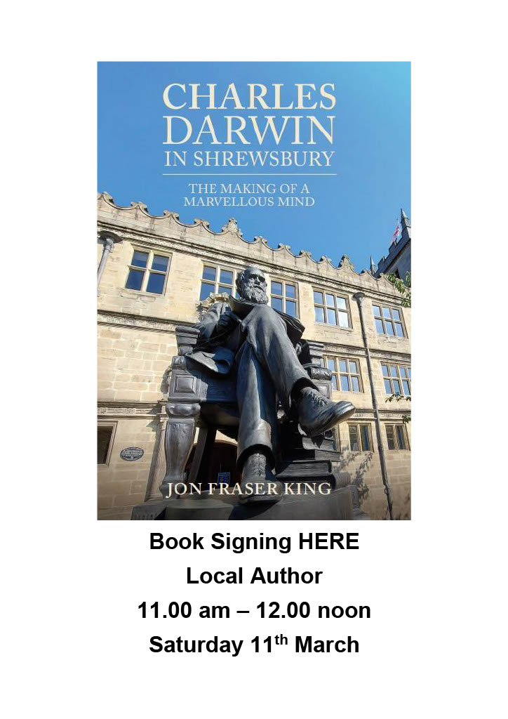 On Saturday 11th of March you can expect someone very special at The Manga Crate!
From 11 to 12 we will be hosting a book signing event with local author, Jon King author of '#CharlesDarwin in #Shrewsbury: The Making if a Marvellous Mind' #Telford #Wellington #LoveWellington