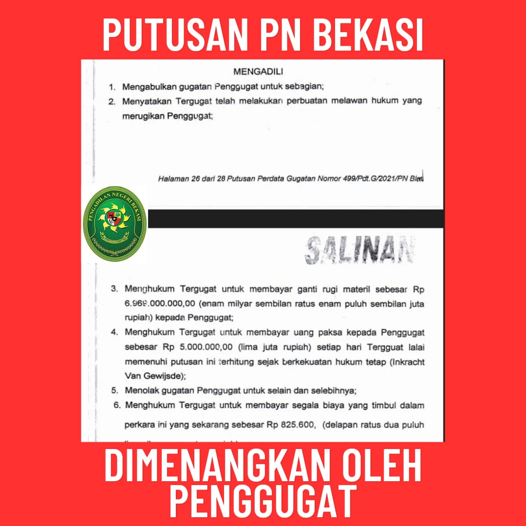 BungaSeruni12's tweet photo. Fakta-fakta putusan persidangan PN Bekasi sudah jelas LPS harus bertanggunjawab dan membayarkan ganti rugi kepada penggugat. 

￼#AdaApaDenganPNBekasi https://t.co/LnBLOmZjE8