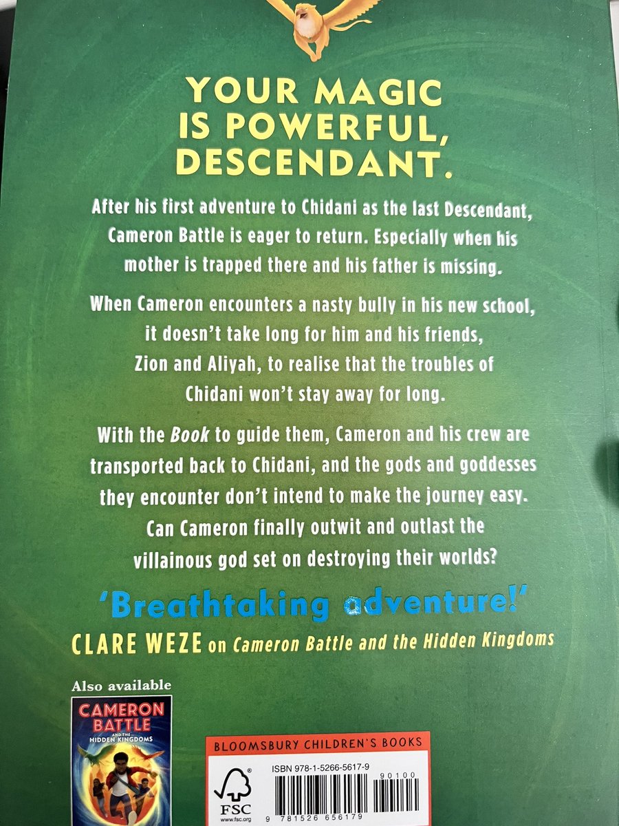 checkemoutbooks's tweet photo. I saw so much praise for Cameron Battle and the Hidden Kingdoms @jamarperry last year so thank you @KidsBloomsbury @Gracee_Ball for #CameronBattle and the Escape Trials, out 16/3/23. It sounds like a great read π https://t.co/Q5cyrCfJ7h
