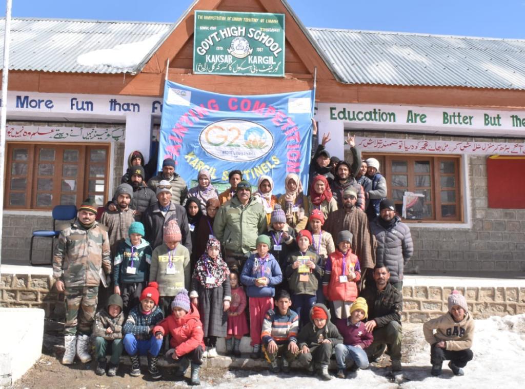 firefurycorps's tweet image. “Painting is the shortest route for a child for a creative calling”
 A painting competition was organised by #ForeverinOperations Division at the snow clad Govt High School of border village Kaksar in Kargil under the umbrella theme of G20 India to stimulate the young minds.