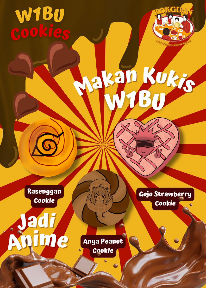 grecelaine's tweet image. ⁣

             𝗪𝗜𝗕𝗨 𝗖𝗢𝗢𝗞𝗜𝗘𝗦
             “KESUKAAN SEMUA WIBU”

             KOKGUAN 2ND EVENT

                                25.02.2023