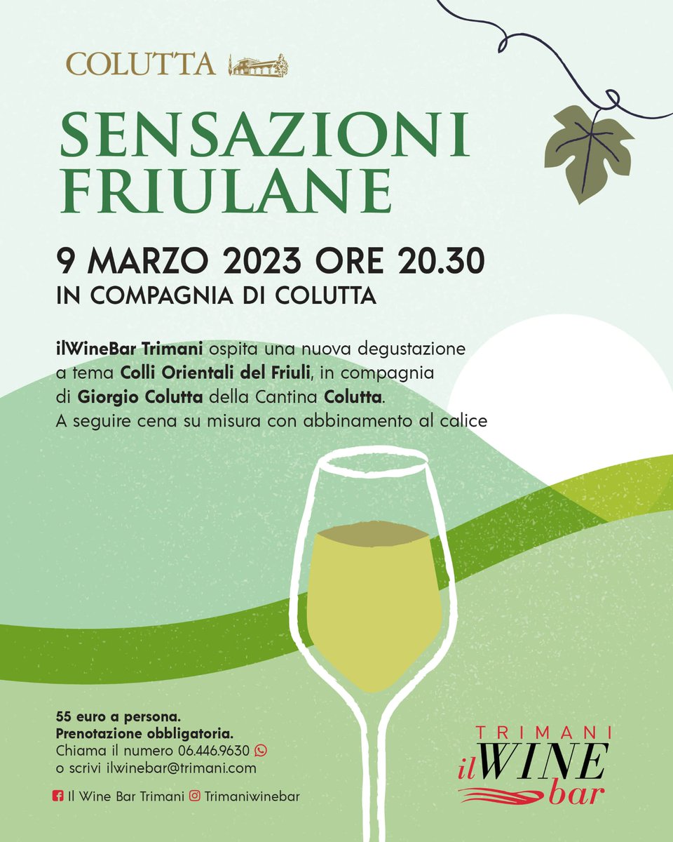 Francesco Trimani (@ftrimani) on Twitter photo Giovedì 9 marzo 2023 serata con <a href="/GiorgioColutta/">Giorgio Colutta</a> vini e cibi del Friuli Venezia Giulia un viaggio unico grazie alla passione di Giorgio e <a href="/TrimaniCarla/">Carla Trimani</a>
Prenotazione ilwinebar@trimani.com
#colliorientali #friulicolliorientali #colutta #coluttawines #ilwinebar #wewinebetter Giovedì 9 marzo 2023 serata con <a href="/GiorgioColutta/">Giorgio Colutta</a> vini e cibi del Friuli Venezia Giulia un viaggio unico grazie alla passione di Giorgio e <a href="/TrimaniCarla/">Carla Trimani</a>
Prenotazione ilwinebar@trimani.com
#colliorientali #friulicolliorientali #colutta #coluttawines #ilwinebar #wewinebetter