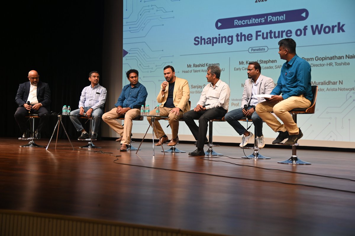 ‘The Recruiters' Panel’ examined the future of work &amp; how organizations could shape it to drive innovation. Rashid Kareem, Kamal Stephan, Prem Gopinathan Nair, Sanjay Sajeevan, Satish Tembad, Muralidhar N and Prof. Dinesh among other industry experts lead the panel discussion.