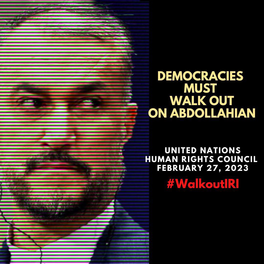 LightofRev's tweet photo. Geneva, April 20, 2009, "UN racism conference"
Members of the conference walked out on IR's Mahmoud Ahmadinejad.
Please support #IranRevolution by doing the same thing on Feb 27, when the Islamic Republic regime’s foreign minister, Amir Abdollahian takes the podium.
#WalkoutIRI https://t.co/8Vysq14A8c