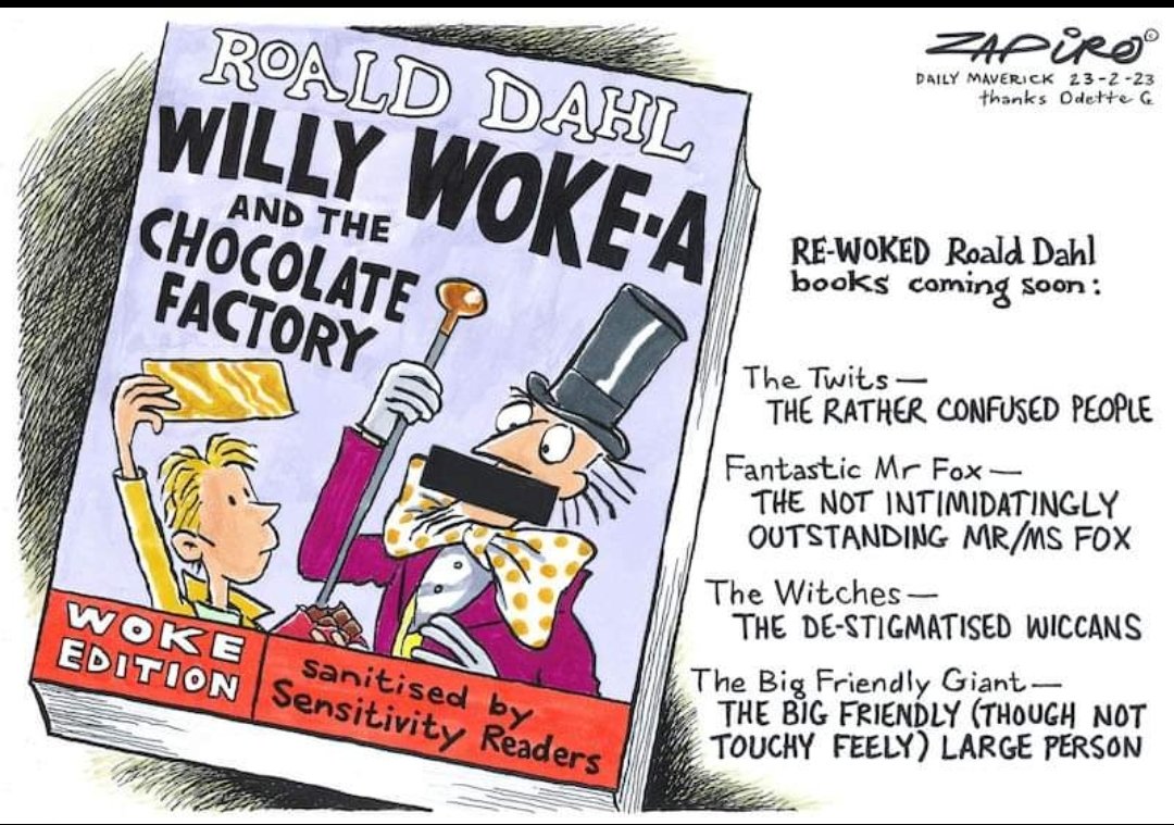 MathildeandCo1's tweet image. Zapiro&apos;s cartoon published on Daily Maverick (23 February 2023) on Literary Snob  #woke-zapiro.com/220223dm-2