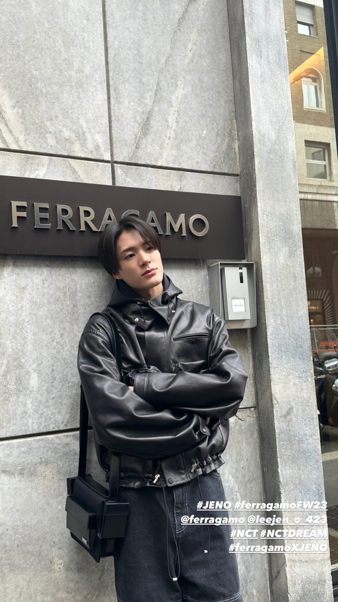 230225 NCT #JENO in Milan, Italy. He will be attending Ferragamo
