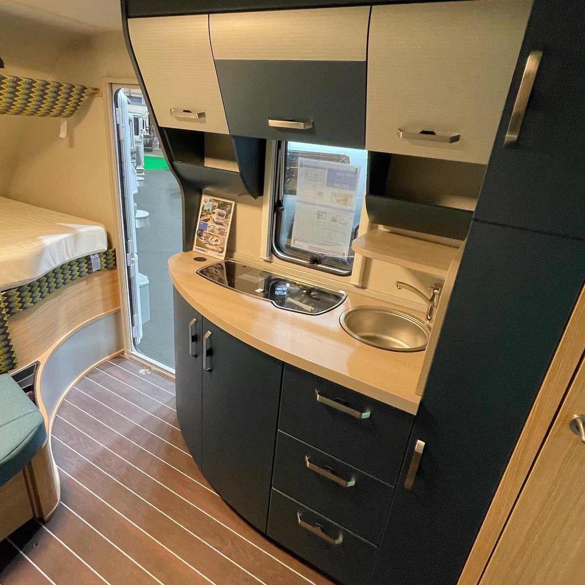 NotAWhiteBox's tweet photo. Had another good look at the Knaus Sport N Fun at the NEC. Hard to believe that this design was first introduced in 1996! It offers so many options for caravanners who are the active outdoor type. https://t.co/UrIjkAX7W7