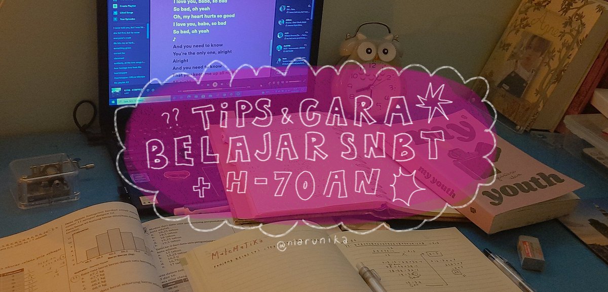niarunika's tweet image. tips &amp;amp; cara belajar snbt h-70an 🧸💭

a thread by nia #studytwt