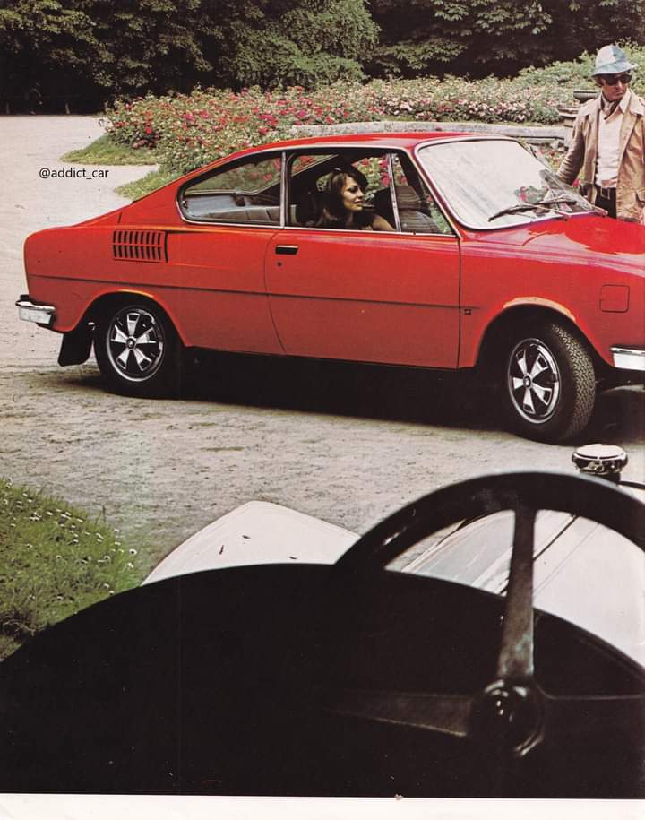 addict_car's tweet photo. Most Eastern Bloc cars exported to the west lacked any real sense of style, but one shining exception was Škoda's S110R coupé, featured in this 1975 brochure in English. It coincided with, and celebrated, the automaker's 80th anniversary. #carbrochure #Skoda https://t.co/d38W3d0Py8