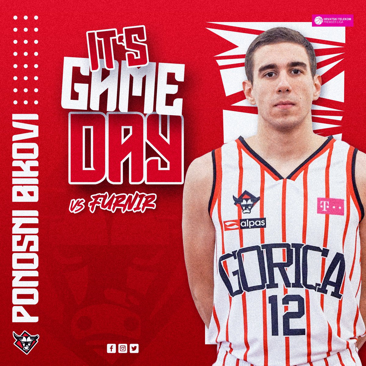 ‼️‼️IT'S GAME DAY‼️‼️
🇭🇷 HT Premijer liga - 22. kolo
🆚️ KK Furnir 🎥 HKS TV  🕔 18:00
📍 Dražen Petrović Basketball Hall 
#ponosnibikovi