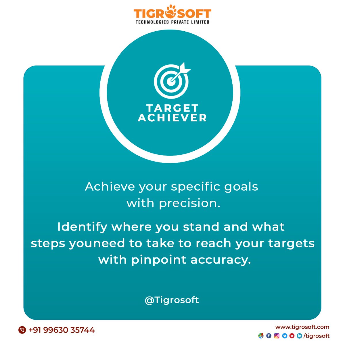 tigrosoft's tweet photo. Tigro Soft Visionary #5 
#TargetAchiever 
We Help You To Achieve Your Goals With Precision.  #tigrosofttechnologiespvtltd 
Contact us :
Website: https://t.co/WnUK7bodGn
Call : +919160909050
#digitalmarketing #seoservices #branding #socialmediaagency #advertising https://t.co/Okl2kPTeow