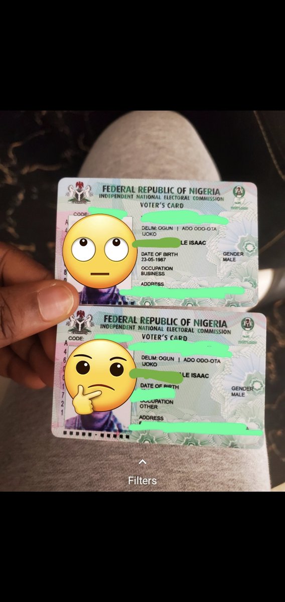 QueenCharmer's tweet photo. Thousands of PVCs are being printed double! APC party agent have bunch of voters card with them. WTF? Why are Party agents entrusted with other people's PVCs? Why are PVCs in duplicates? @SavvyRinu
@AishaYesufu @mrmacaroni #BVAS #NigeriaDecides #NigeriaDecides2023 #NoINEC #NoLP https://t.co/QdNJXDZD3R