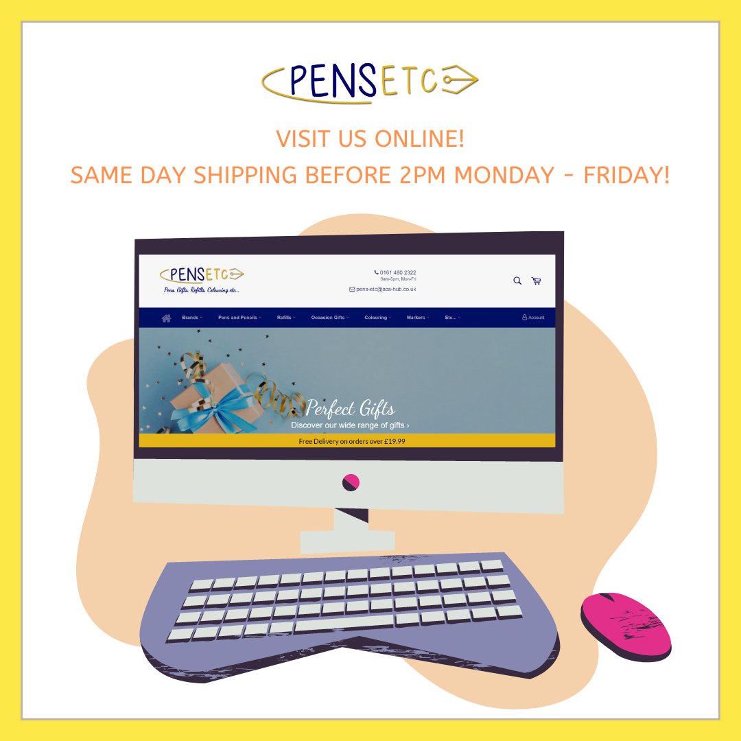 Did you know we can offer same day shopping before 2pm Monday - Friday! 📫️ Check out our website or get in touch for more info ☎️💻️ #pensetc #samedayshipping