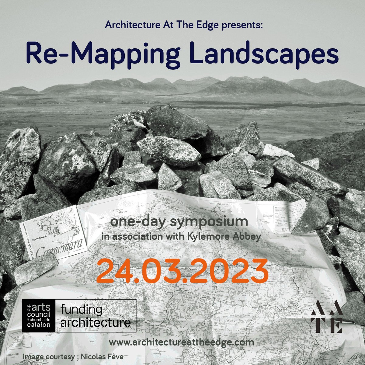 Architecture at the Edge presents : Re-mapping Landscapes- a one-day symposium Friday 24th March 2023, Kylemore Abbey, Galway.
This symposium explores how the cartographic and literary works of Tim Robinson can act as a connecting force to explore different aspects of landscape.