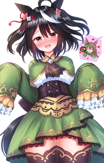 ダイヤちゃんの勝負服を着てみたキタちゃん📸
#キタサンブラック 
#ウマ娘 