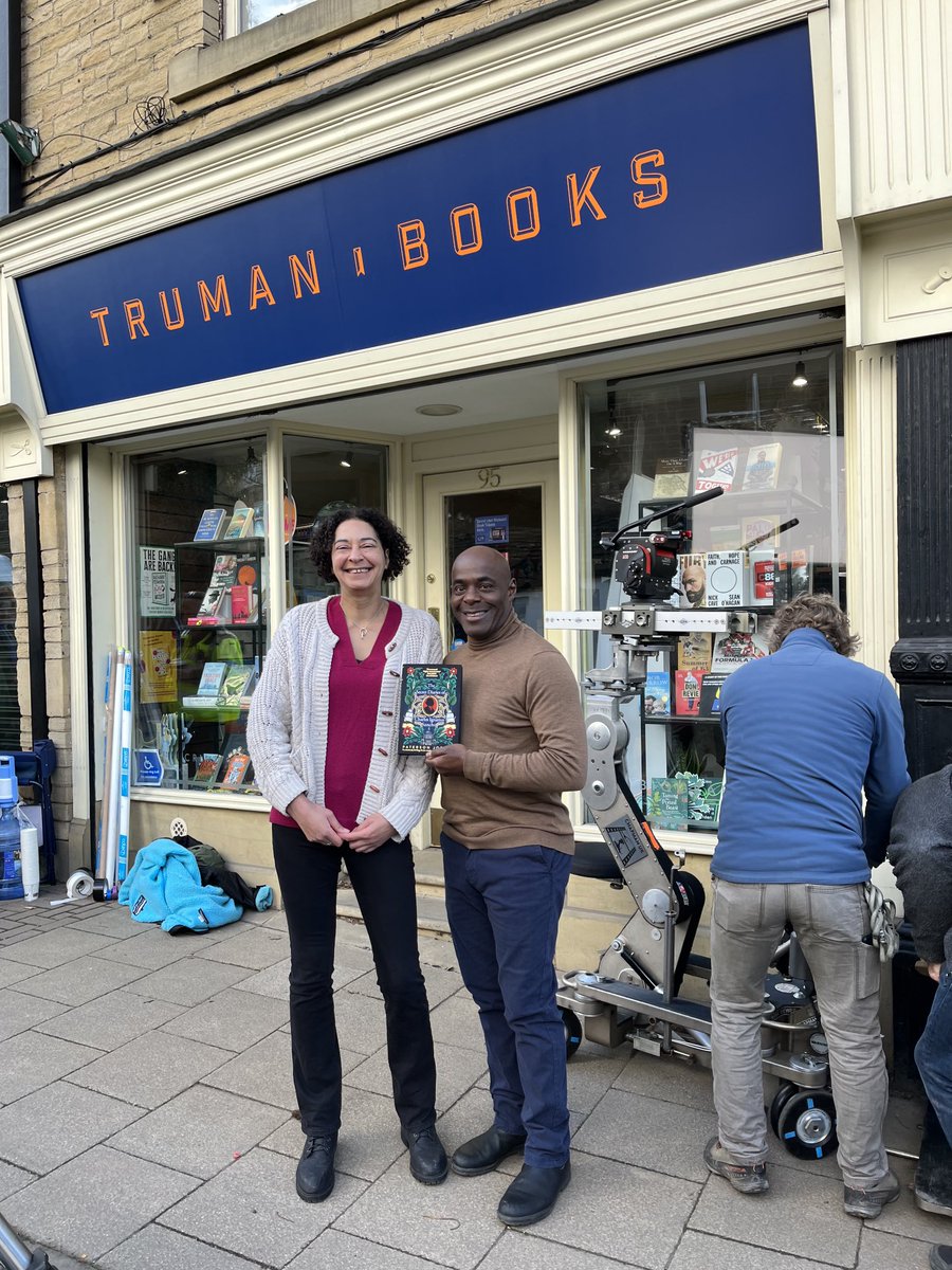 A meta moment in my life. Filming in a bookshop ... where I found my book. Thank you Amanda  @TrumanBooks in Farsley, Leeds. #DialogueBooks #LocalBookstores #LoveBooks #ShopLocal