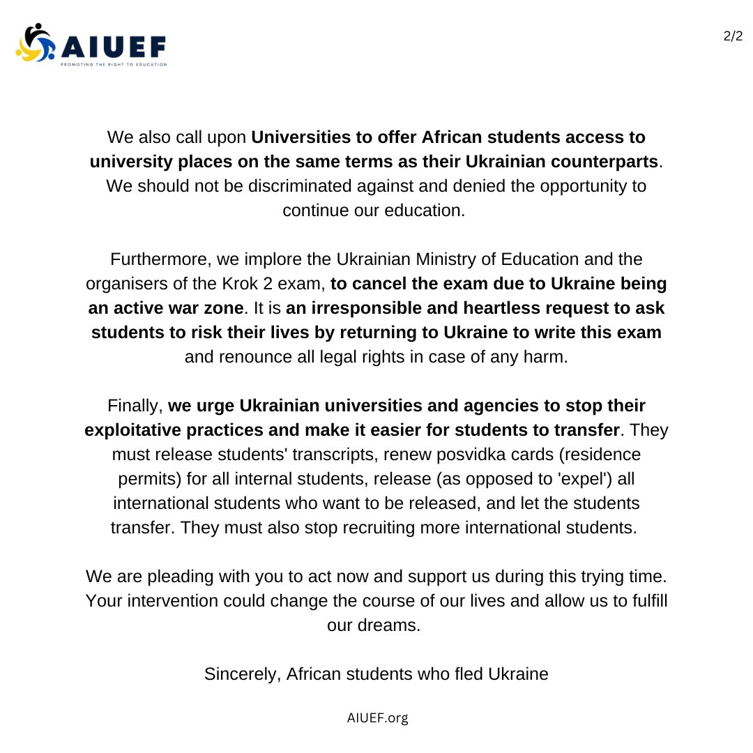 Africans in Ukraine Education Fund tweet media
