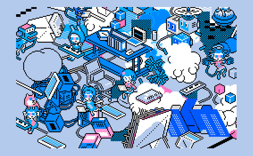 「作業作業...#pixelart 」|BAN8KUのイラスト