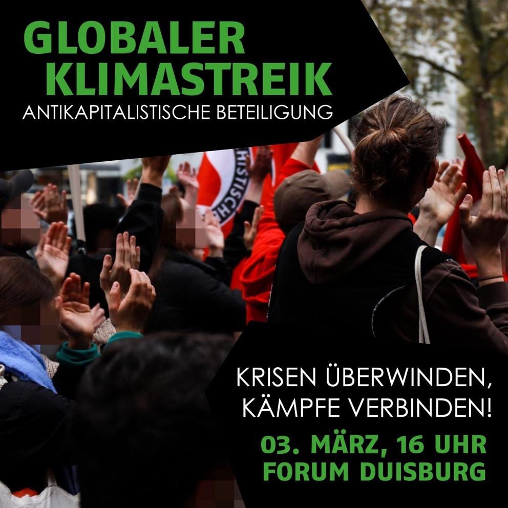 Wir beteiligen uns mit vielen anderen Gruppen aus Duisburg am GlobalenKlimastreik!✊🔥
#PeopleNotProfit