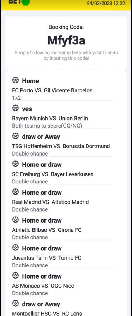 AllSports_gh's tweet photo. Code- Mfyf3a        
TODAY'S BET ODDS- LETS WIN TOGETHER 
Please click on the link below to register 

https://t.co/AiD8oY4WLT…

*Referral code : EDILSON*.  
               
Note : For bigger odds and bonuses, don't forget to use the Referral code during registration. https://t.co/OYghw4nhge