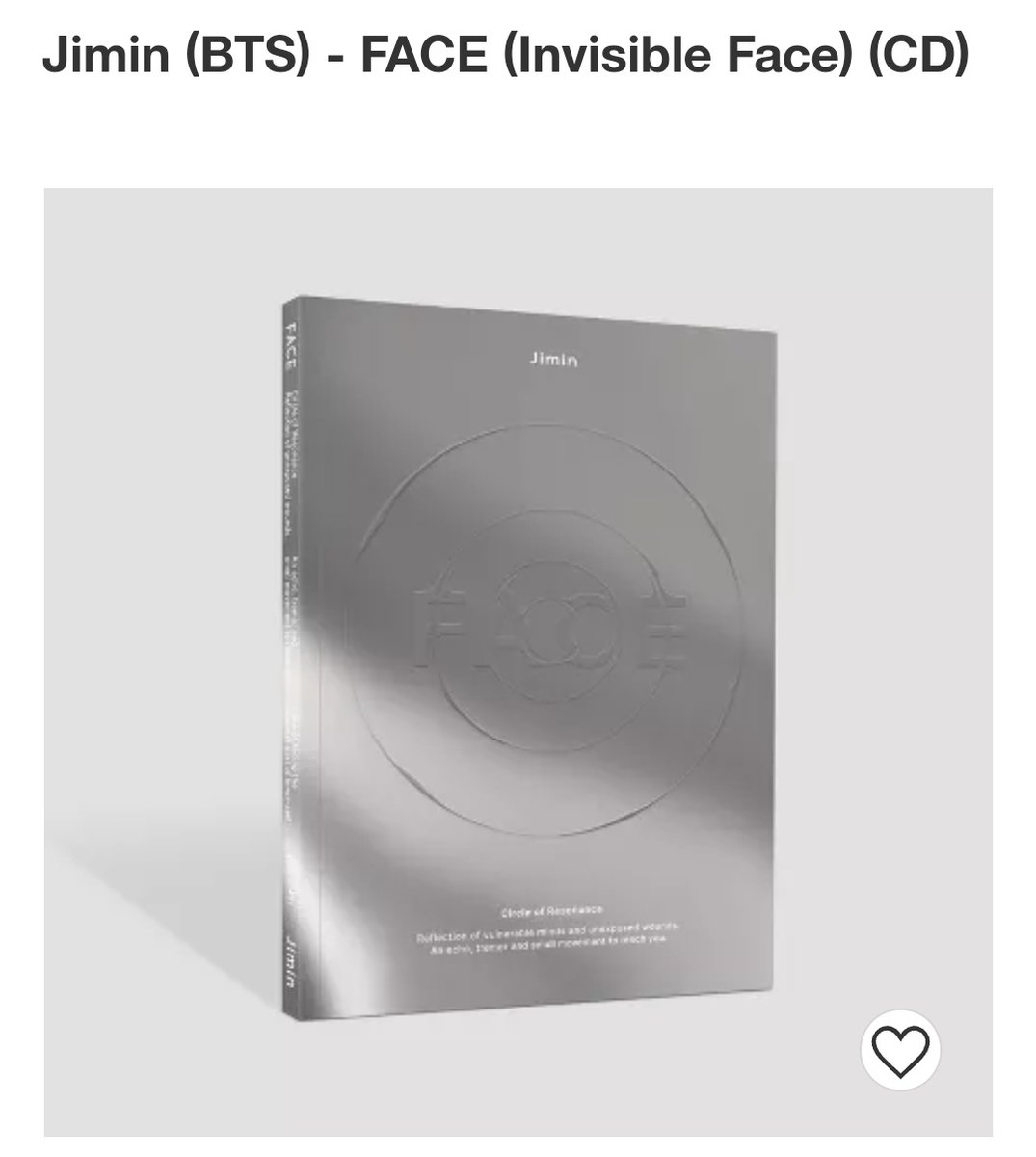 hani⁷ ♡🪞 on Twitter "RT btschartsdailys 🚨 3 versions of FACE_Jimin is now available to Buy