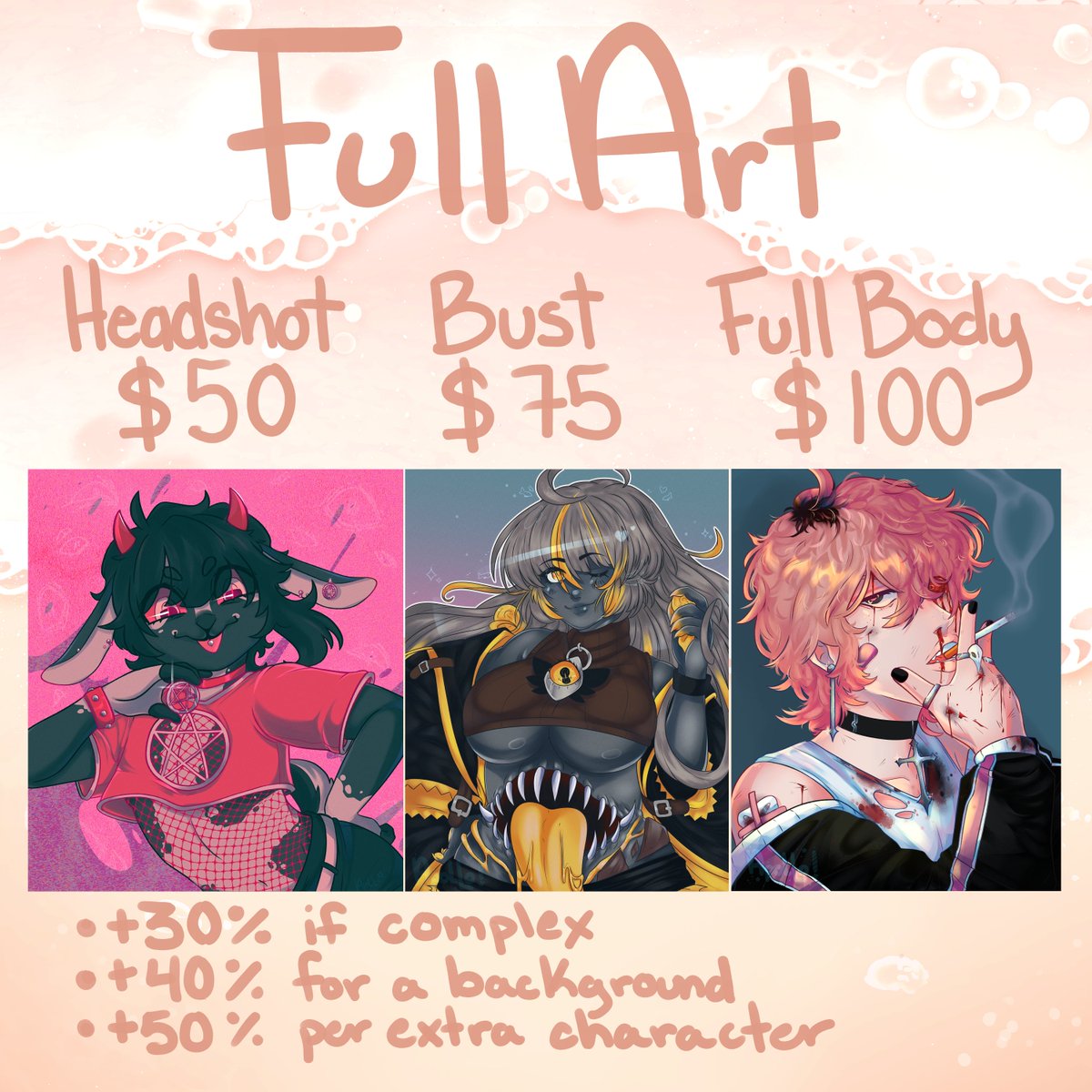 Apollogiezz's tweet photo. Hello everyone! I have commissions open rn! If anyone is interested, please dm me and feel free to ask me any questions! I do offer more and for any quick basic info, refer to the last image!
#commissionsopen #commissions #art #ArtistOnTwitter https://t.co/V7cI7kwOfH
