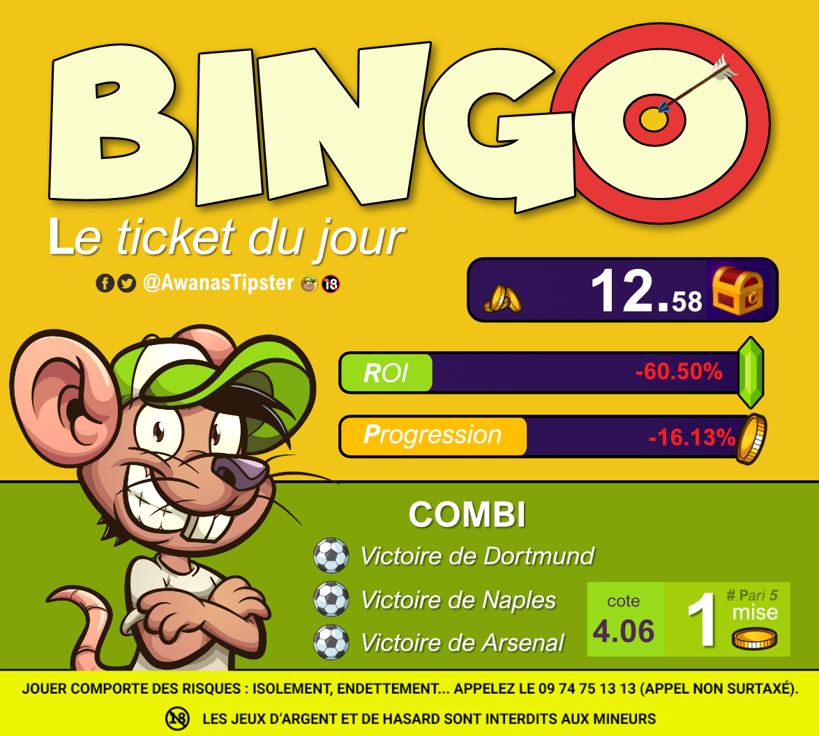 AwanasEdge's tweet photo. 🍭NOUVEAU🍬
LE TICKET du jour👉BINGO🎯
🗓️Samedi 25 février 2023
✅#Pari5
Le défi BK (Bankroll)
👉Départ 1⃣5⃣🪙(BK)
👉 1 pari / jour ⚽️ou🐴
👉⏰durée sans limite➡️sauf si 0🪙(BK)
➡️🎯Objectif 👉doubler la BK
👉Qui suis ?
Dis moi en commentaire🗨️?
#TeamParieur #foot #turf https://t.co/s6RQhGktcn