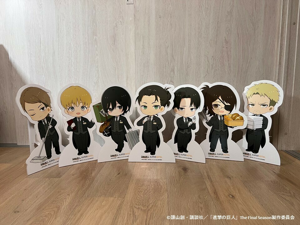 進撃の巨人×スーパーホテル  アクリルスタンド、ドアプレート 計9点 進撃の巨人×スーパーホテル アクリルスタンド、ドアプレート 計9点