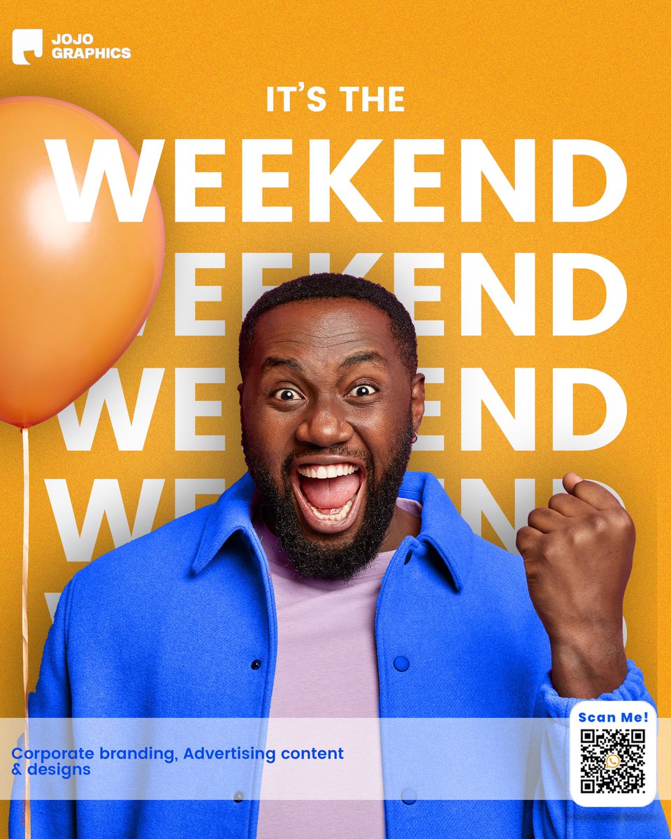It’s that time of the week once again, try to have a good time no matter what today💙
.
.
.
#WeekendVibes #TGIF
#BringOnTheWeekend #jojographics 
#endoftheweek #weekending #myweekend
#weekendactivity #friyay #fridayvibes #madeinnigeria
#patronizeustoday #nigeriangraphicdesigner