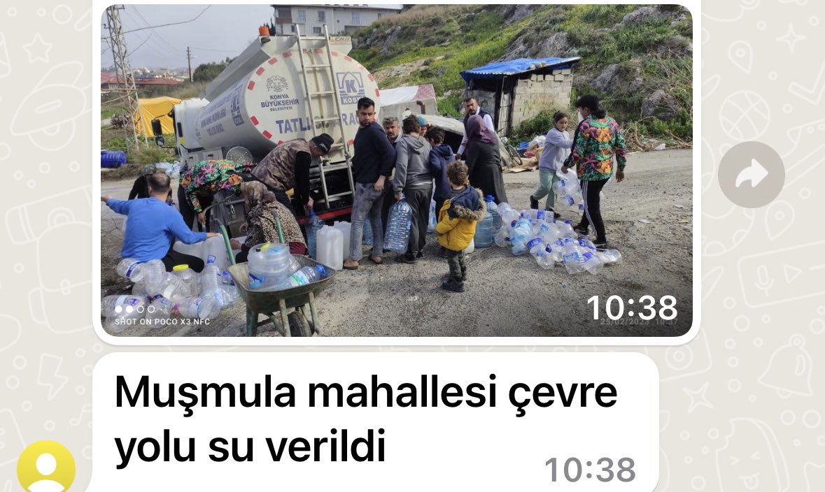 Keşke imkan olsa da HATAY KONYA GRUBU mesajlarının tamamını paylaşabilsem. 

Her mesaj çok değerli. Her mesajda emek var, işini yapmanın, el uzatmanın, milletimize derman olmanın huzuru var. 

Bölgeye destek ve duanızı eksik etmeyin arkadaşlar.