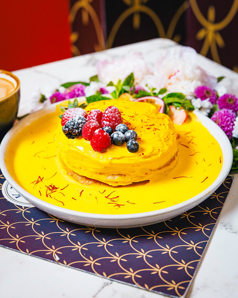 Kula_UK's tweet photo. #PancakeWeek Saturday deserves something truly special. Our signature Saffron Pancakes are here to be the highlight of this fantastic week! π #SaffronPancakes #Selfridges https://t.co/hyjMQx78cC