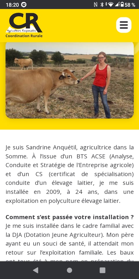 AnneCathG's tweet photo. Tristesse d'apprendre le suicide de Sandrine Anquétil, jeune agricultrice! Une de plus dans le suicide collectif face aux pressions du monde agricole!  Triste de voir que tout le monde s'en fiche! Allô, les @CGFeministes? 
Allô, le @Agri_Gouv ?
@Reconquete_off @MarionMarechal https://t.co/284fFpv56o