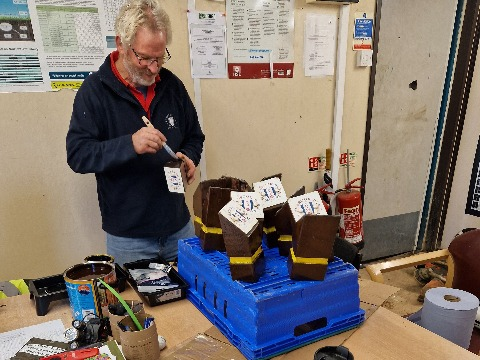 During the Winter months our very dedicated green staff have to battle the elements, but if the weather is too bad then there are always indoor jobs to be done. Graham has been busy re-painting all 216 tee markers over the past few weeks. Well done Graham, they look fantastic.