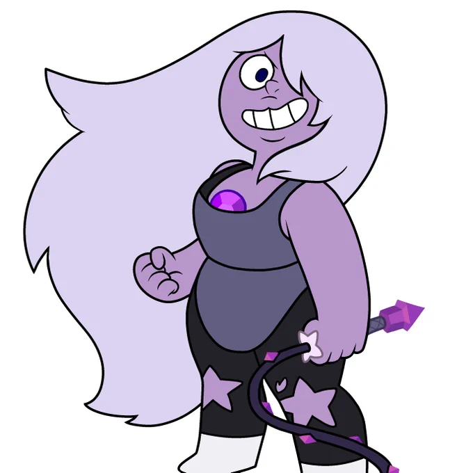 AmethystIdk it had potential but I don't like the leggings under the shorts look. Remind me of how I used to dress in middle school (in the worst way) and I think I will always prefer her OG form. The symbolism w her gem being fully visible now is cute tho 6/10 maybe 7 