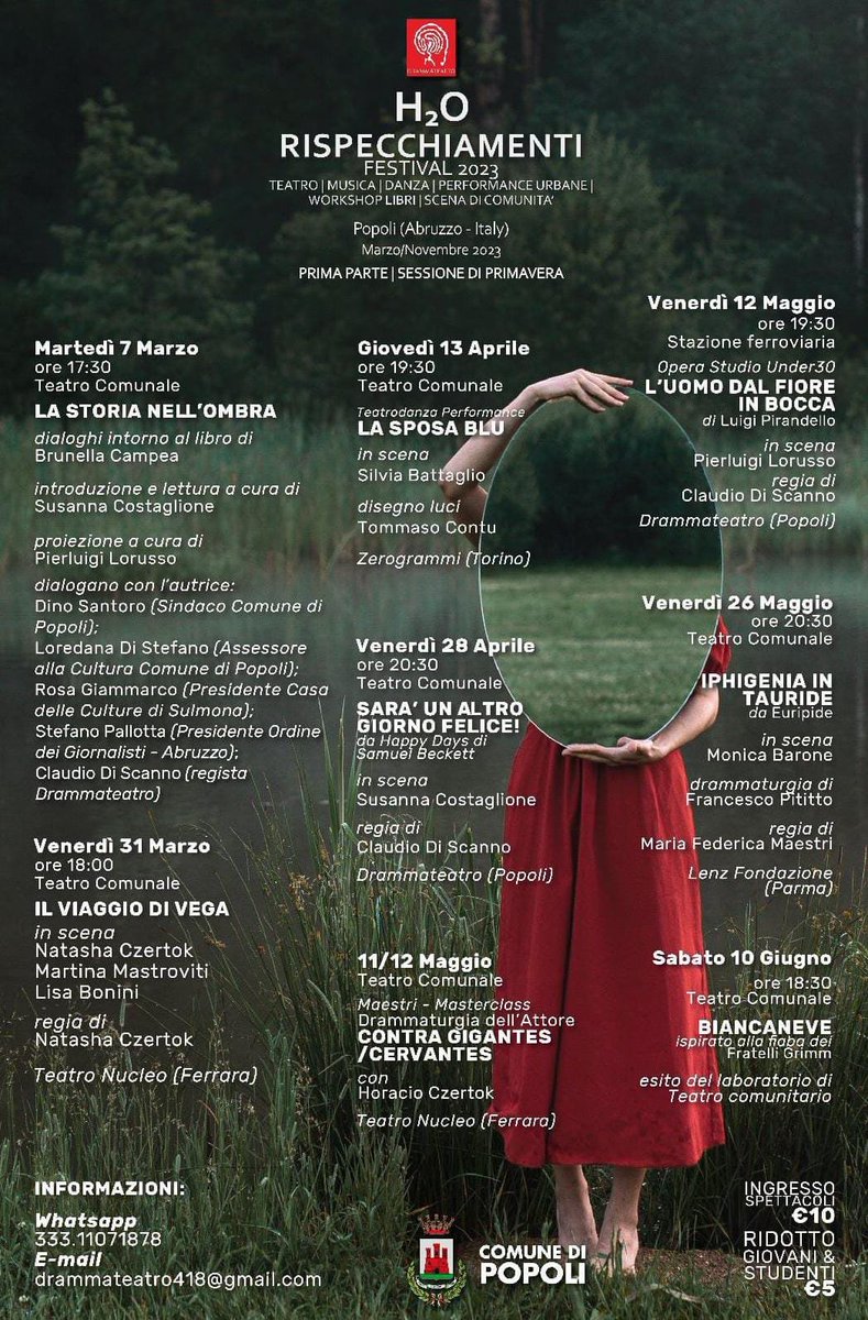 Vi aspettiamo a Popoli (Abruzzo), città dell'Acqua, per la Sessione di Primavera di H20 RISPECCHIAMENTI FESTIVAL 2023!
