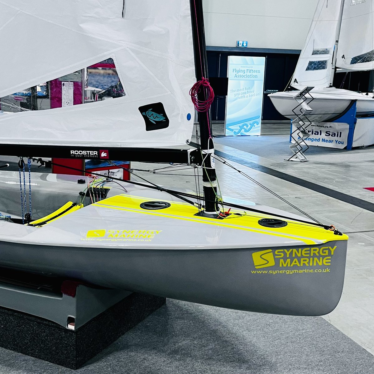 MalcM's tweet photo. At the @RYA Dinghy &amp; Watersports Show #DAWS23 with the brand new Synergy #EuropeClass dinghy 💥 https://t.co/apAoz7D0IJ
