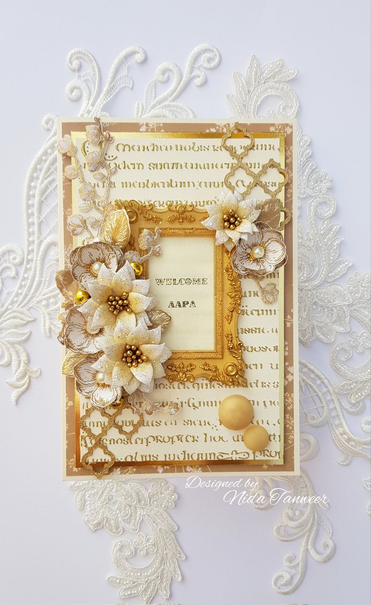 nida_tanweer's tweet photo. Hello Everyone, designed this card for someone with gorgeous Magnolia and Poinsettia Flowers 💛

#handmadeflowers #handmadecards #flowermaking #cardmaking #floralcards #heatembossing #beautifulcard #nidatanweer #nidaflowers #paperflorist #madeinpakistan #artistpakistan #nidacards https://t.co/uV4mXlfZwa
