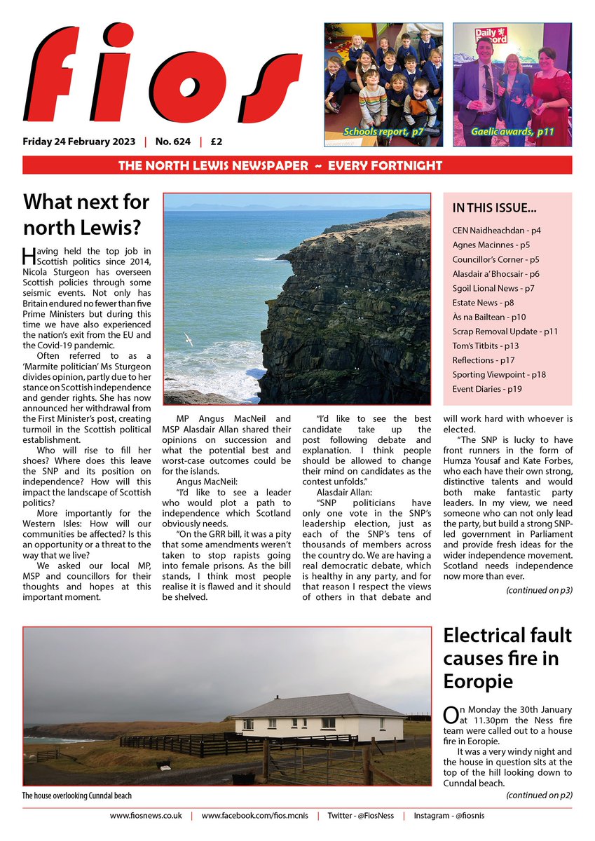 FiosNess's tweet photo. Another issue hit the shelves on Friday! Grab your copy to see the latest north Lewis news, or order a fortnightly Fios subscription at https://t.co/d7nNASr2N2

#news #fios #outerhebrides #highlandsandislands #shoplocal https://t.co/EikYwKUrjZ