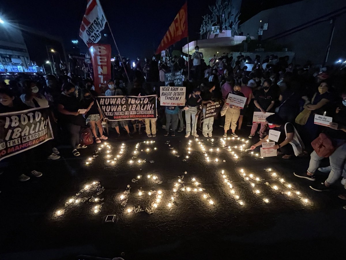 anthesguerra's tweet photo. “It is better to light a candle than curse the darkness.” 

The spirit of EDSA People Power Revolution lives on. #NeverAgain #NeverAgainNeverForget 

📸 Taken last year https://t.co/FggeiBmeFr